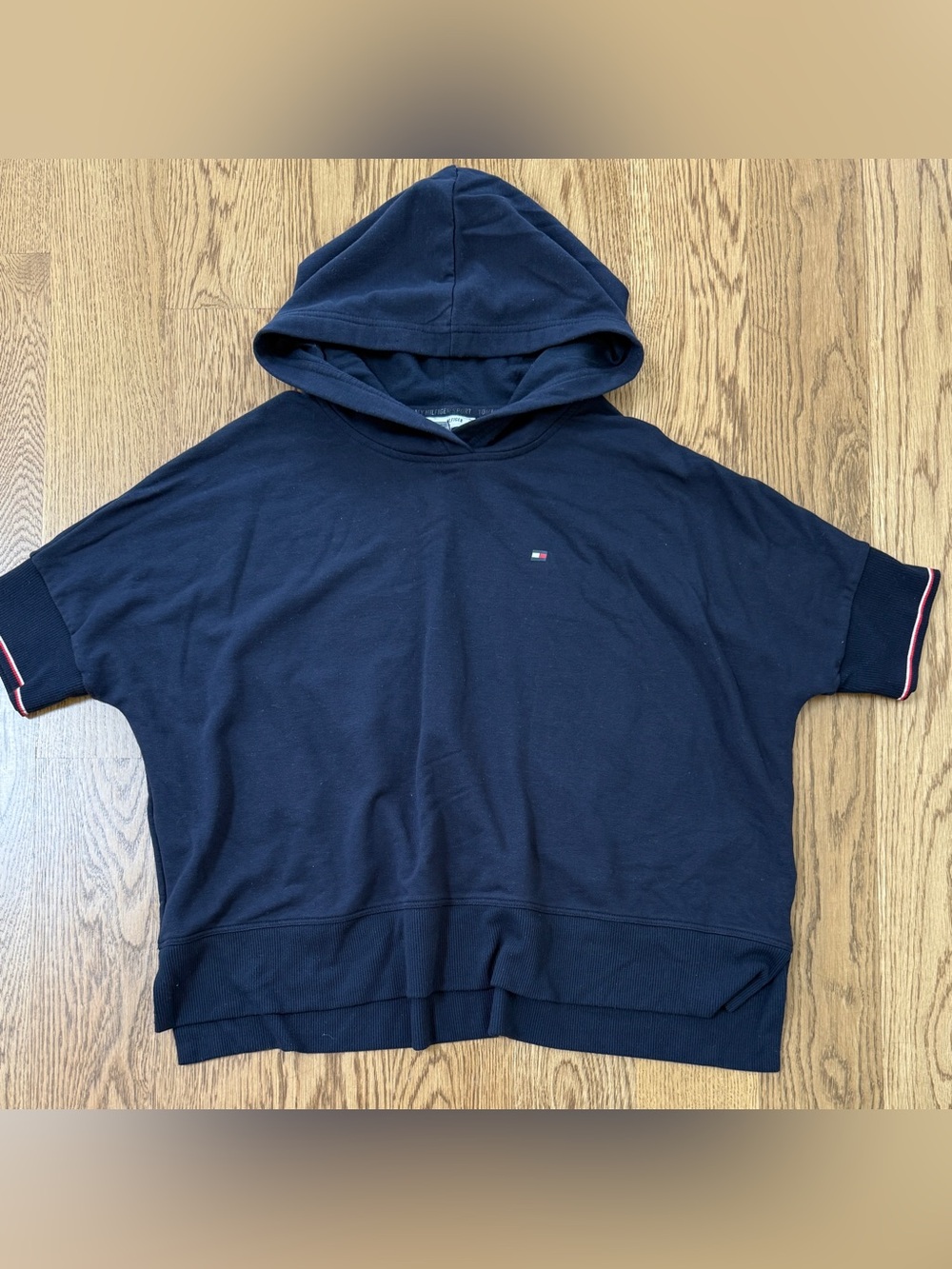 Tommy Hilfiger Navy Short-Sleeve Hooded Sweatshirt